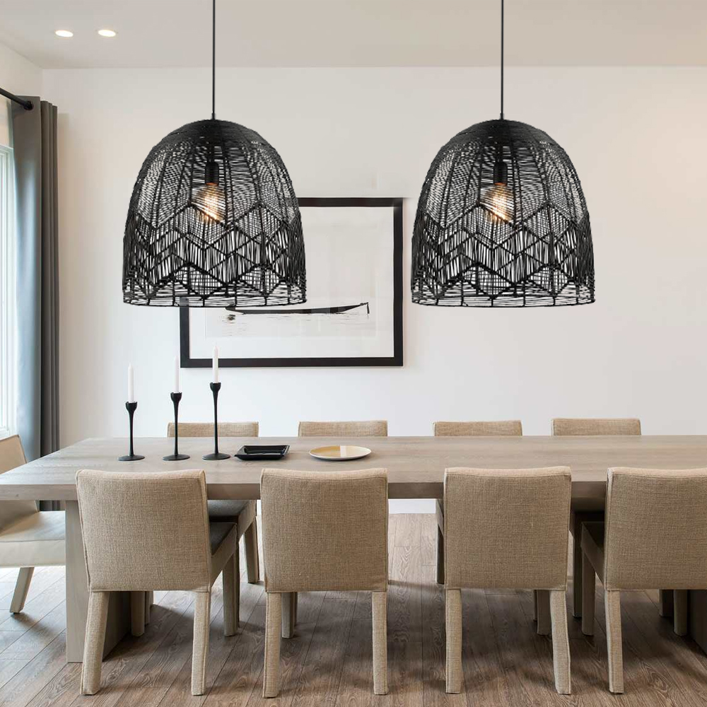 Handmade Basket Rattan Pendant Light Shades For Living Room
