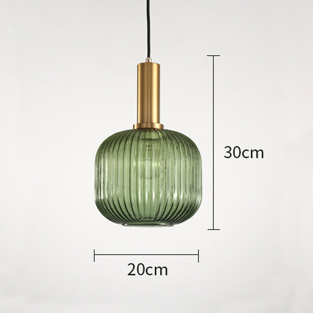 Dark Green Small Glass Pendant Light Kitchen Island Restaurant Retro Chandelier American Home Lighting