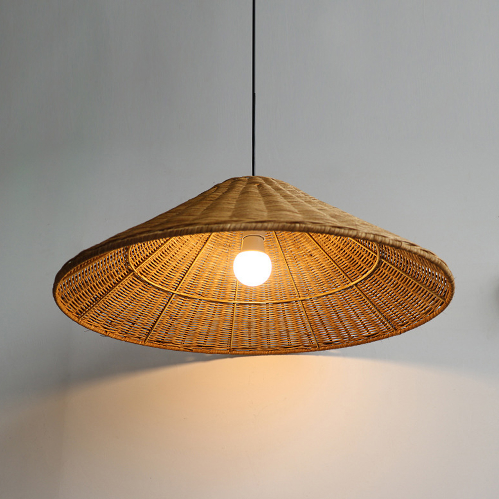 Homestay Southeast Asian Rattan Chandelier Restaurant Straw Hat Lampshade