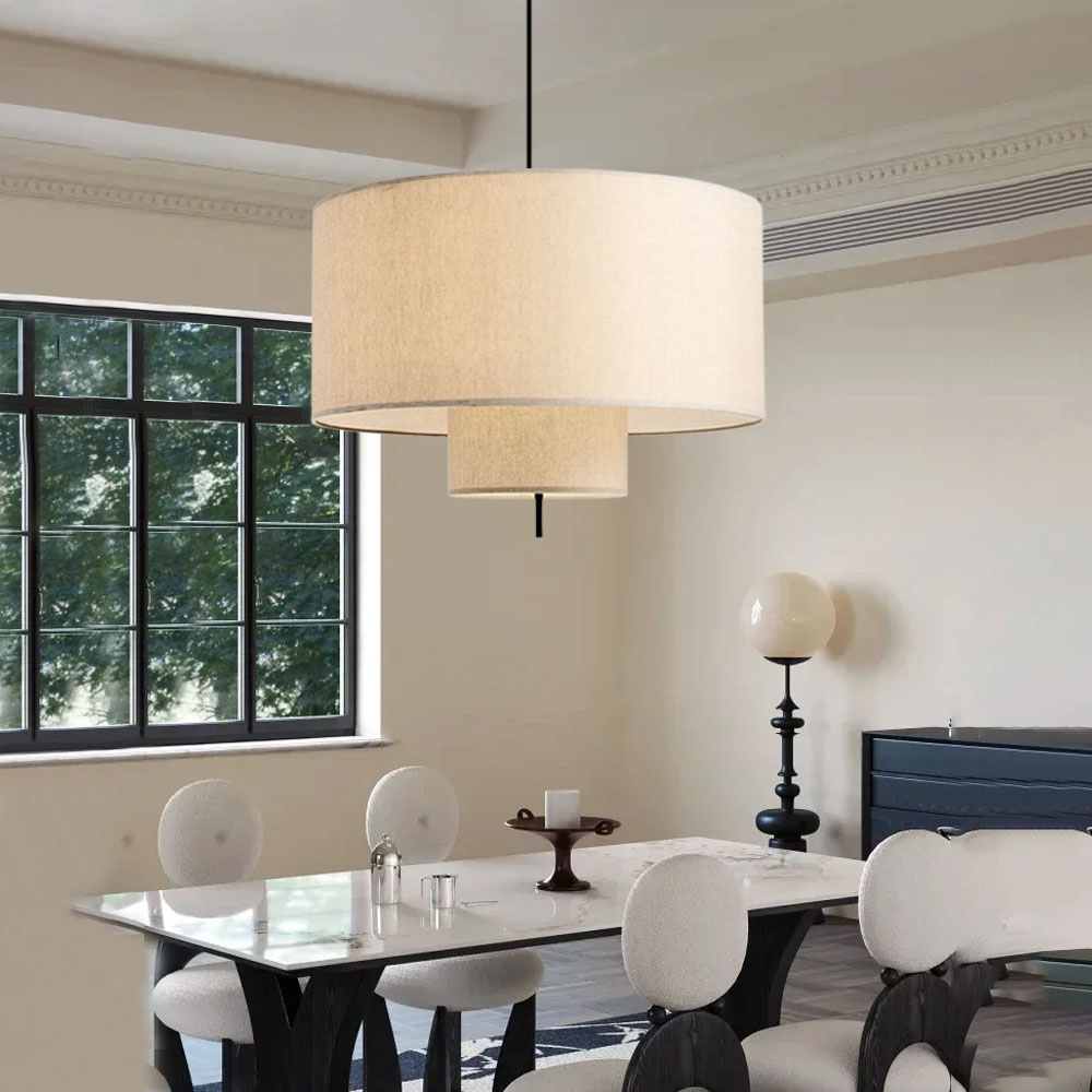 French Fabric Chandelier Dining Room Decorative Lamp