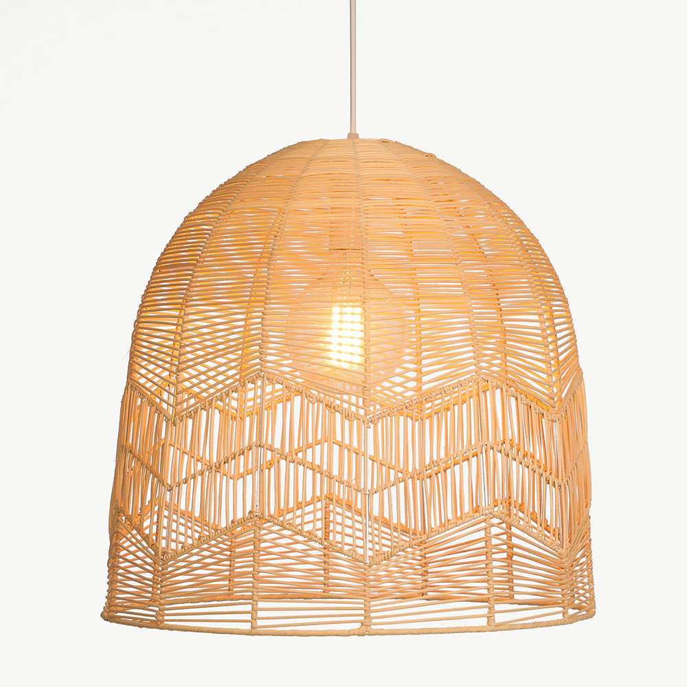 Handmade Rattan Pendant Lamp Shade Boho Light Fixture