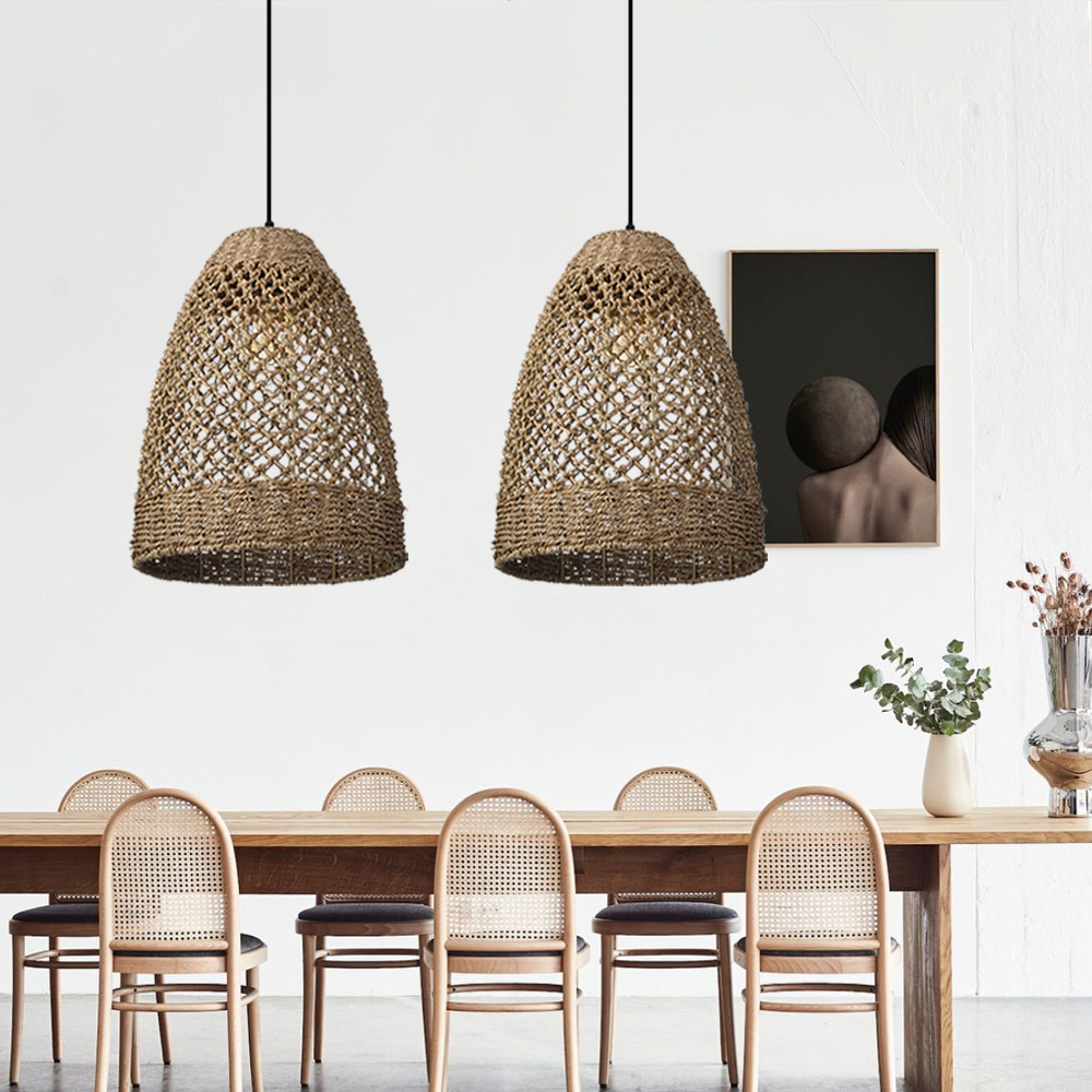 Dining Table Seagrass Chandelier Home Wabi-sabi Style Log Style Decorative Lamp