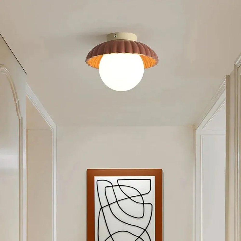 French Flower Bud Ceiling Lamp Hallway Flush Embedded Light