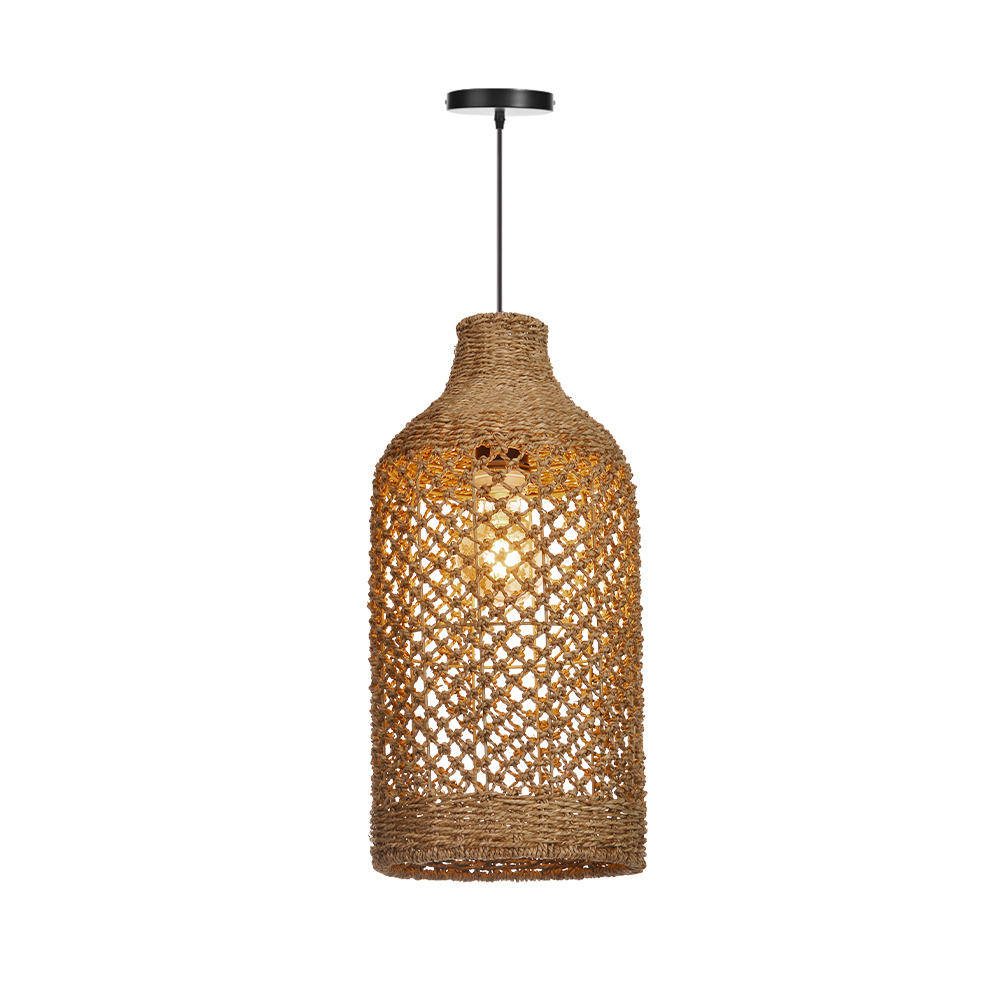Wabi-sabi Living Room Seagrass Chandelier Retro B&B Decorative Pendant Lamp