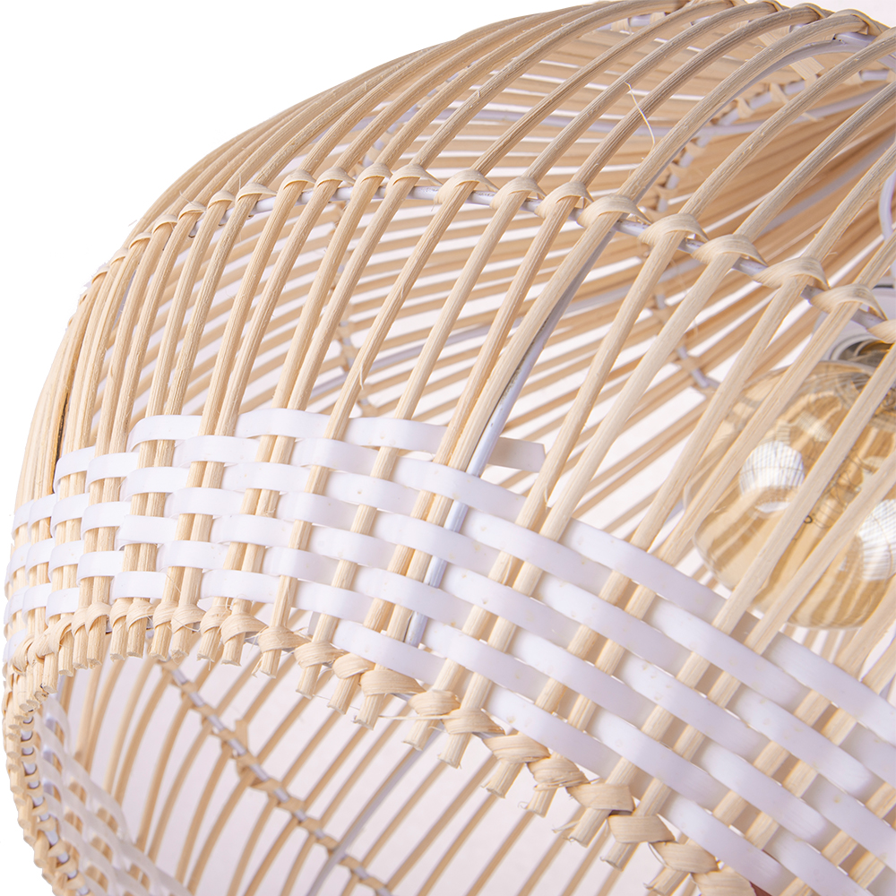 Farmhouse Style Rattan Pendant Light Simple Modern Hanging Lamp