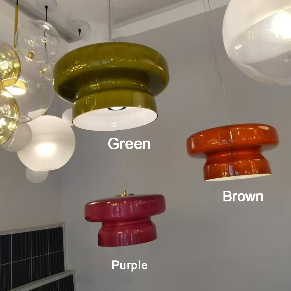 Nordic Glass Pendant Light Mid-Century Modern Minimalist Colored Glass Bar Ambient Light