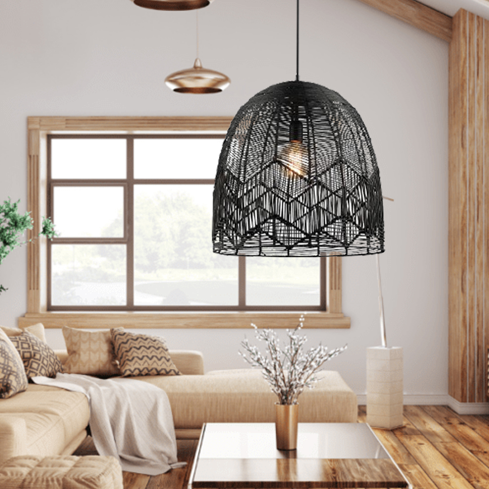 Handmade Basket Rattan Pendant Light Shades For Living Room