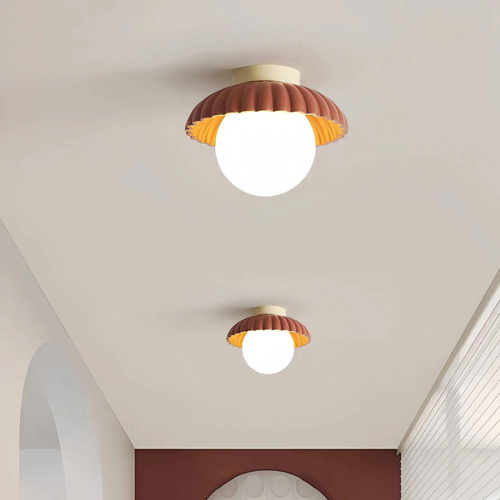French Flower Bud Ceiling Lamp Hallway Flush Embedded Light