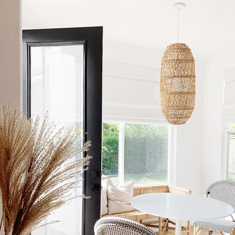 50% OFF Clearance Boho Dining Room Rattan Pendant Light Coastal Living Room Decor Lampshade