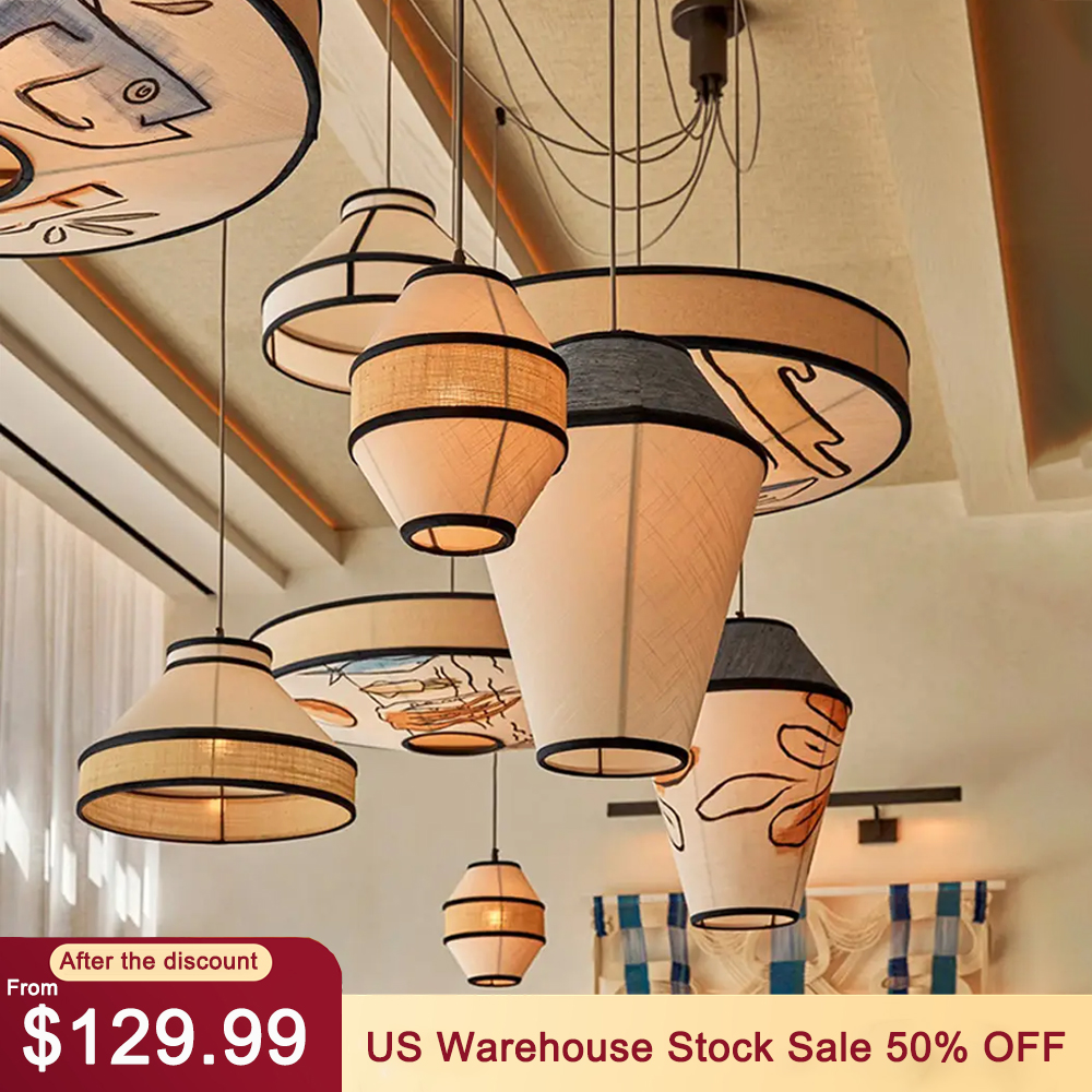 Japanese Restaurant Fabric Pendant Chandelier