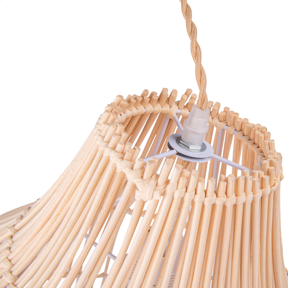 Farmhouse Style Rattan Pendant Light Simple Modern Hanging Lamp