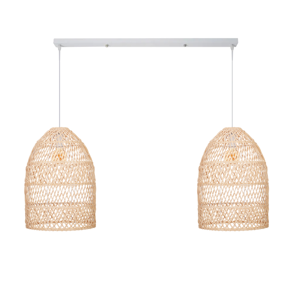 Intricate Black Rattan Lattice Light Artistic Hanging Shade for Dining Room