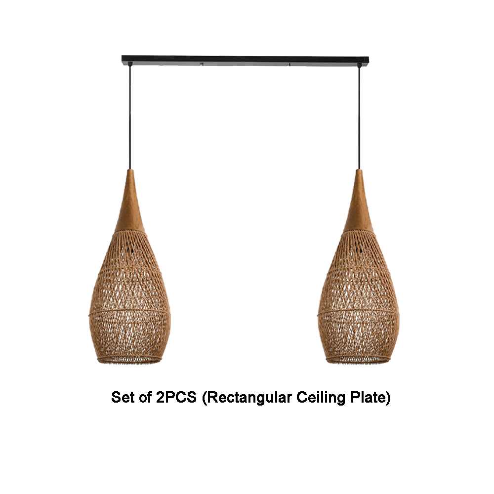Coastal Rattan Woven Pendant Light  Farmhouse Artisan Natural Lighting for Dining Rooms