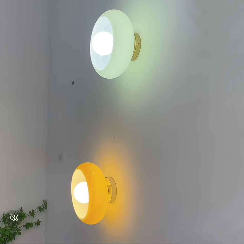 Mid-Century Modern Glass Wall Lamp Bedside Sconce