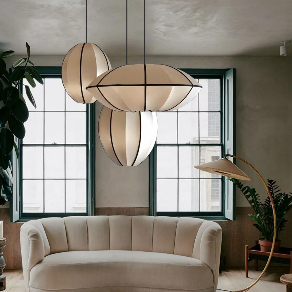 Medieval Vintage Style Fabric Chandelier for Living Room