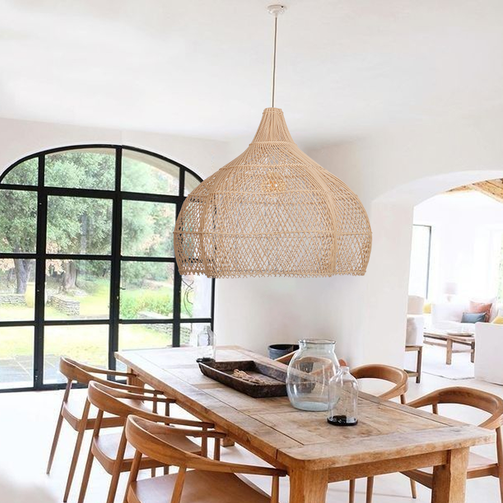 Justina Rattan Pendant Light Wabi Sabi Wicker Chandelier