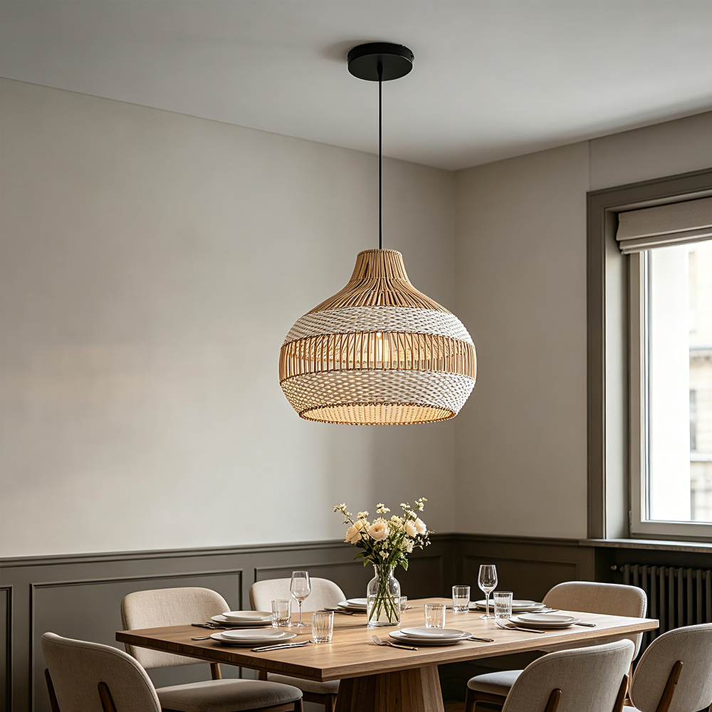 Dining Room Decor Rattan Pendant Lamp Kitchen Light Fixtures to Brighten Up Your Space