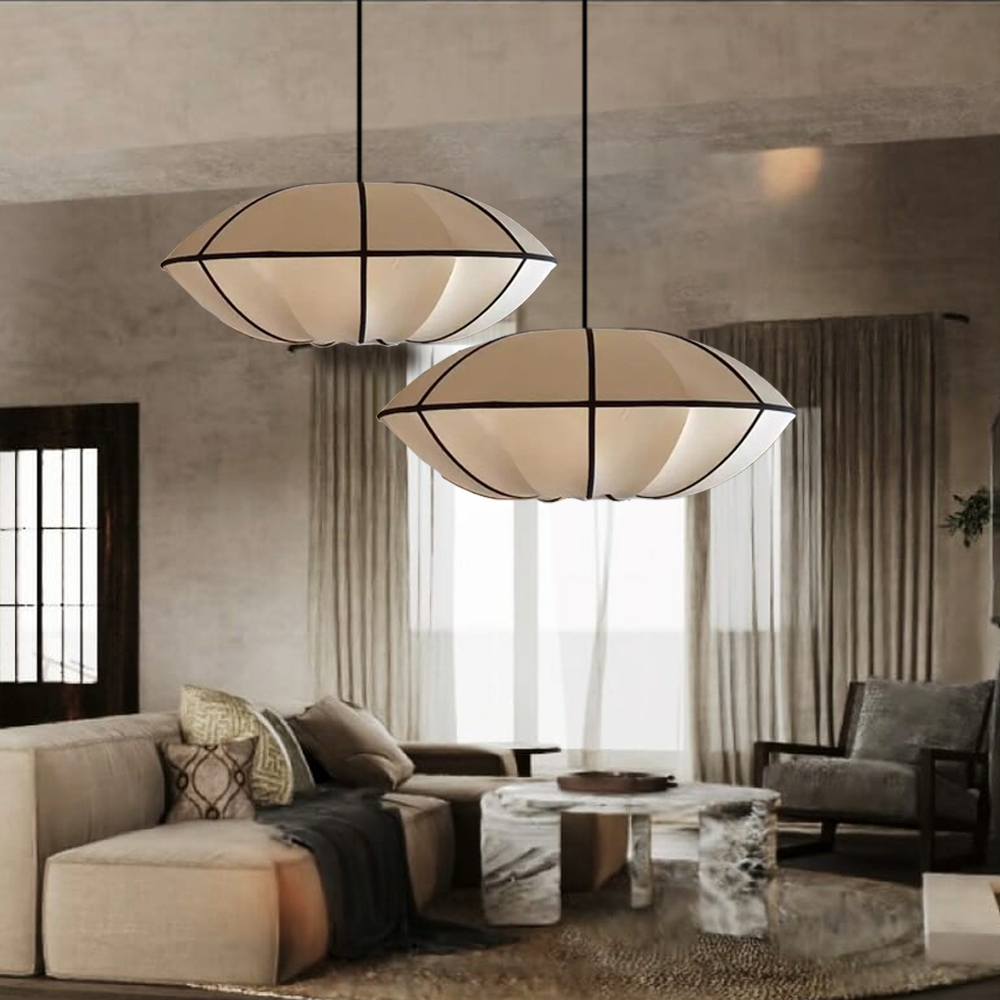 Medieval Vintage Style Fabric Chandelier for Living Room