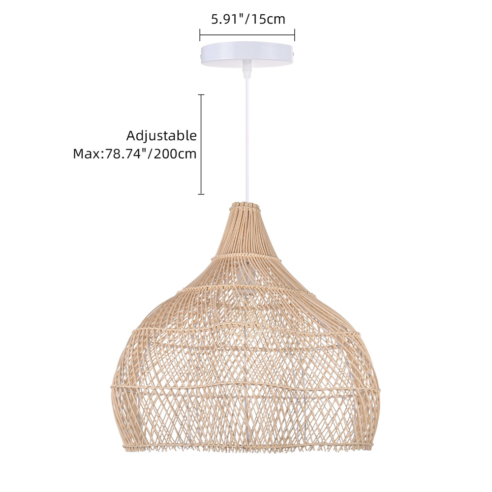 Justina Rattan Pendant Light Wabi Sabi Wicker Chandelier