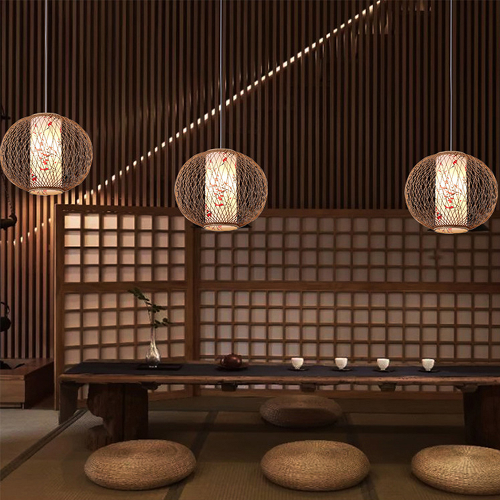 Japanese Restaurant Bamboo Lantern Chandelier Light Balcony Corridor Decorative Lamp