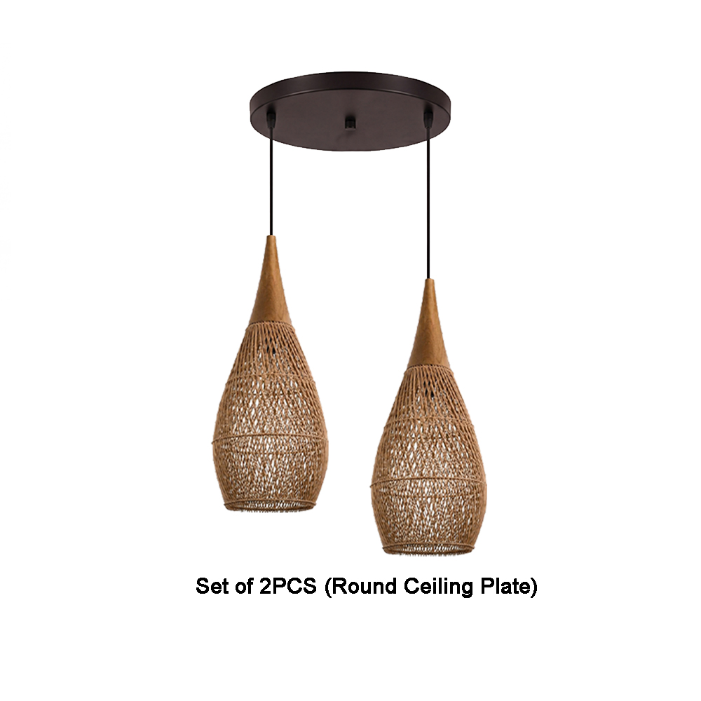 Coastal Rattan Woven Pendant Light  Farmhouse Artisan Natural Lighting for Dining Rooms