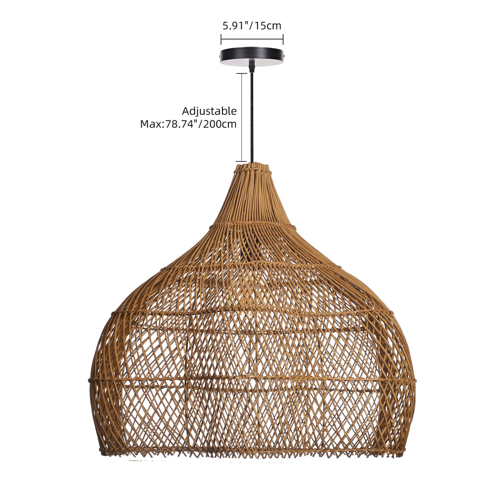 Justina Rattan Pendant Light Wabi Sabi Wicker Chandelier