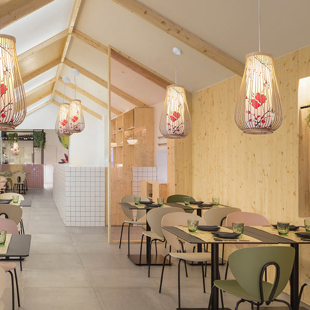 Japanese Restaurant Bamboo Lantern Chandelier Light Balcony Corridor Decorative Lamp