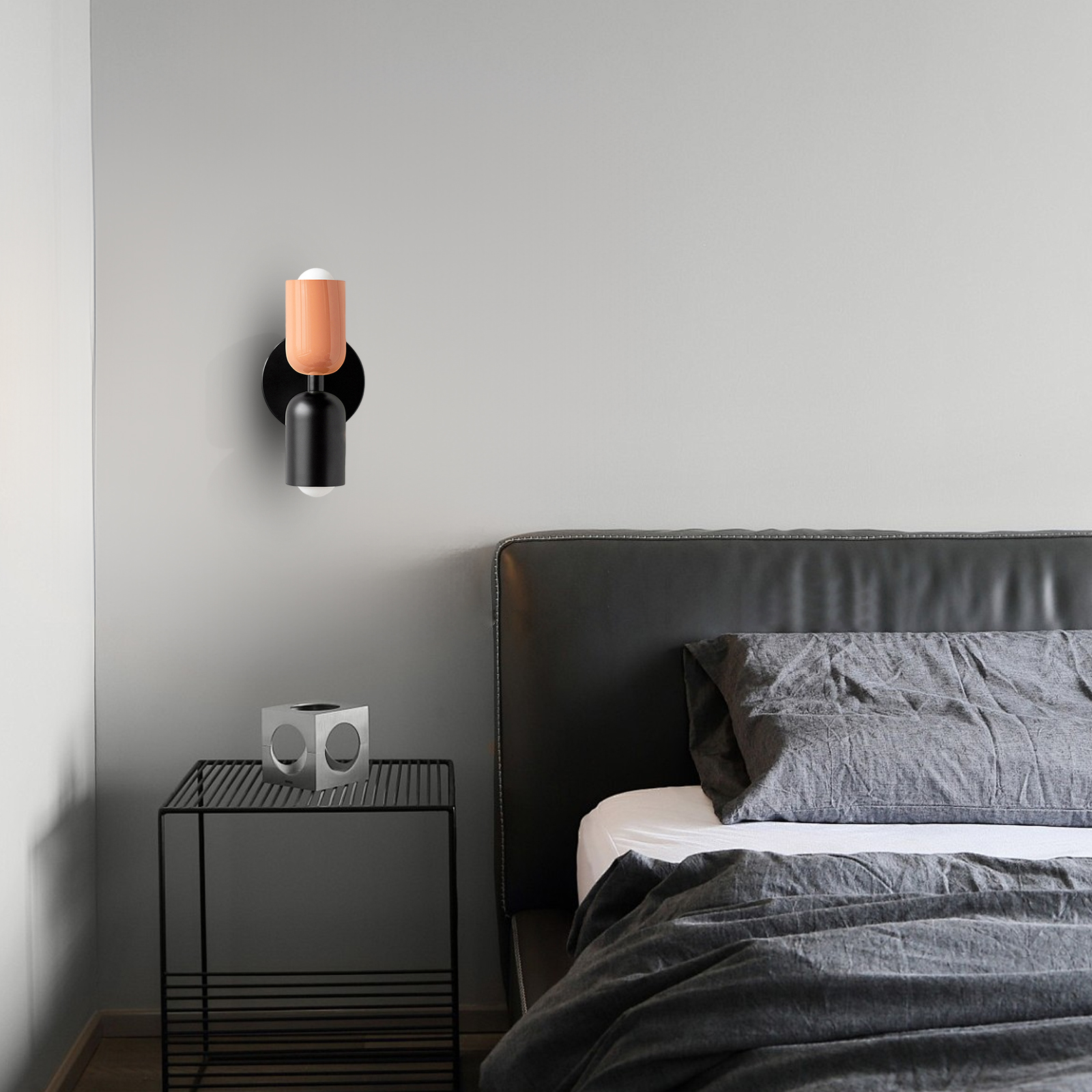 Bedroom Bedside Colorful Double-head Wall Lamp Cream-style Living Room Corridor Light