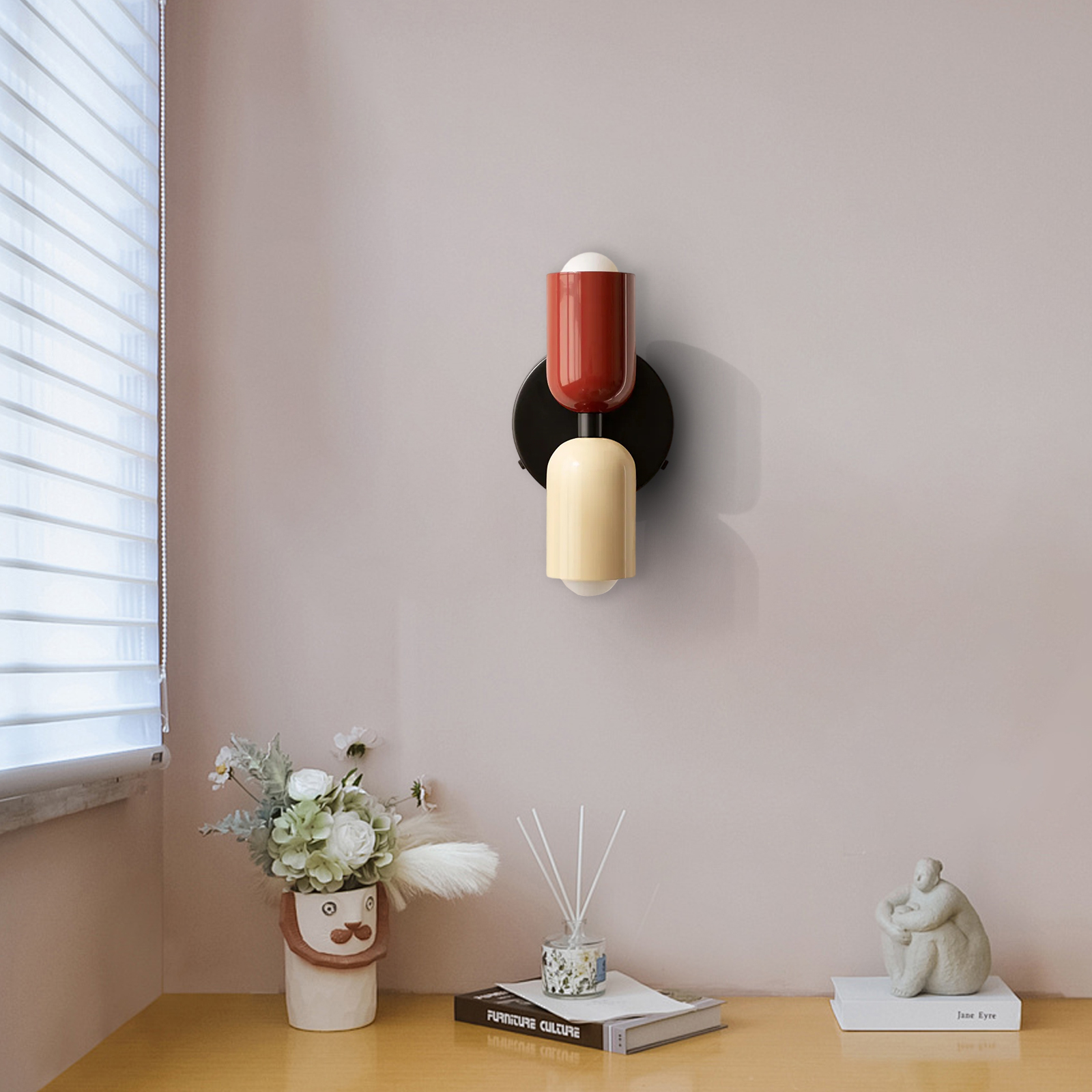 Bedroom Bedside Colorful Double-head Wall Lamp Cream-style Living Room Corridor Light