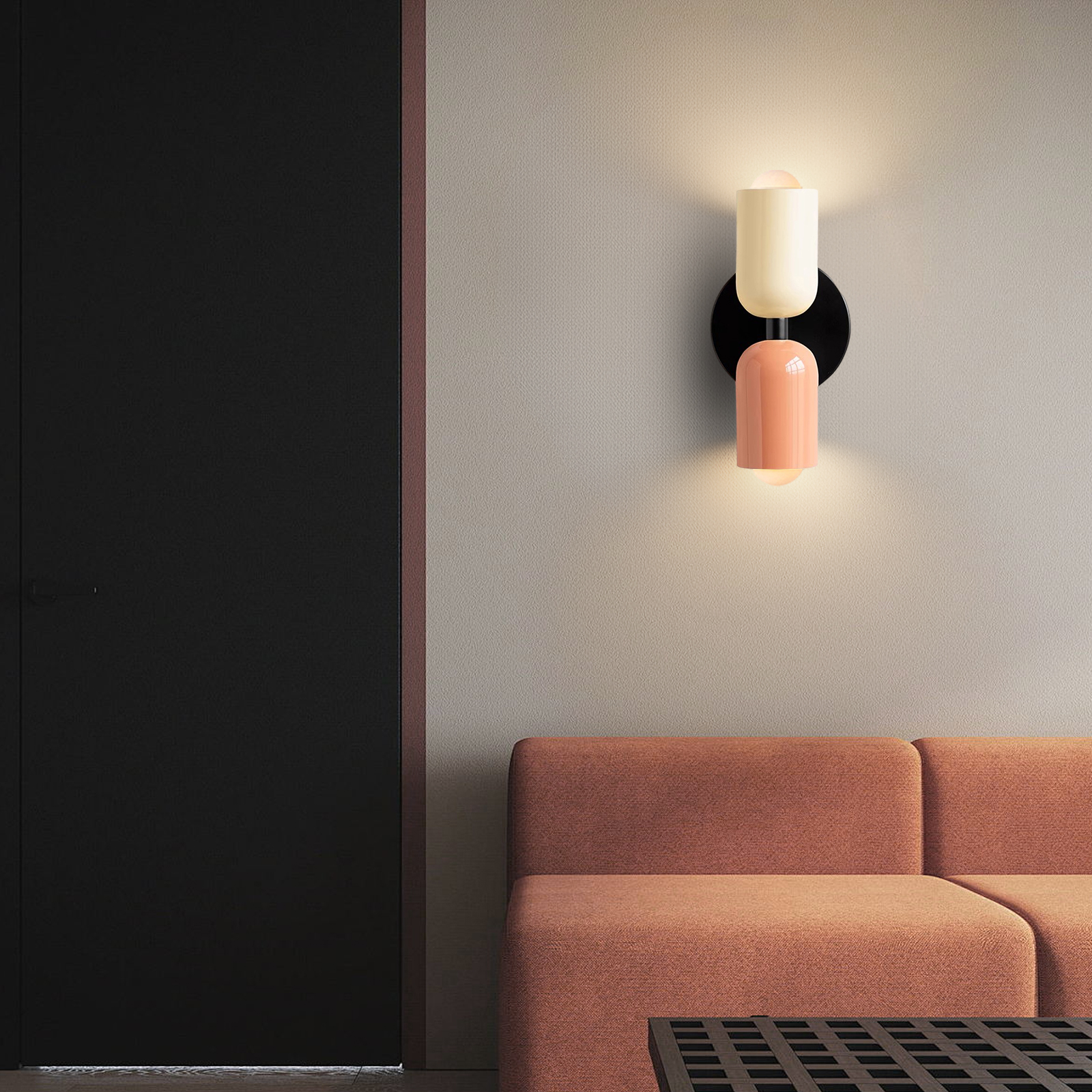 Bedroom Bedside Colorful Double-head Wall Lamp Cream-style Living Room Corridor Light