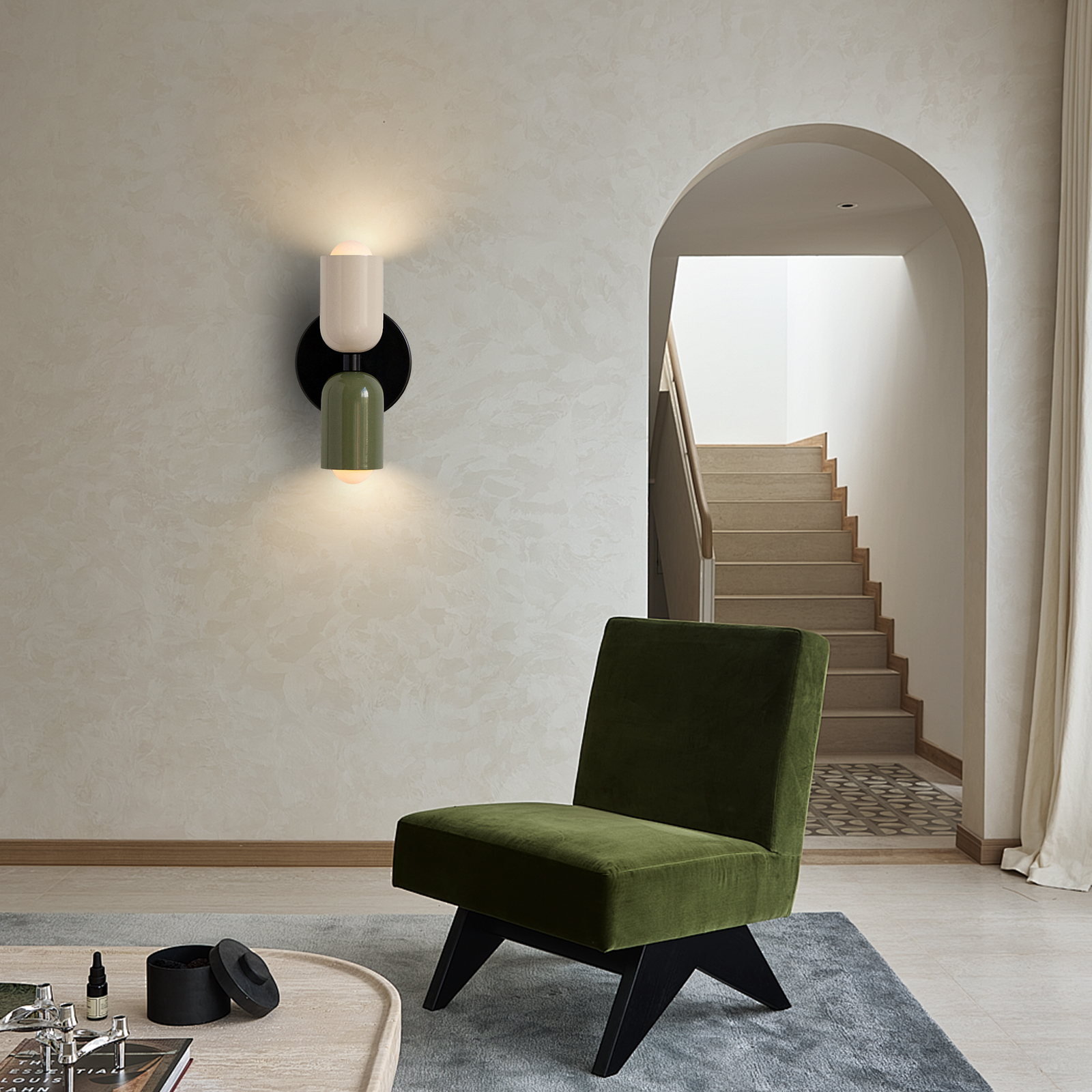 Bedroom Bedside Colorful Double-head Wall Lamp Cream-style Living Room Corridor Light