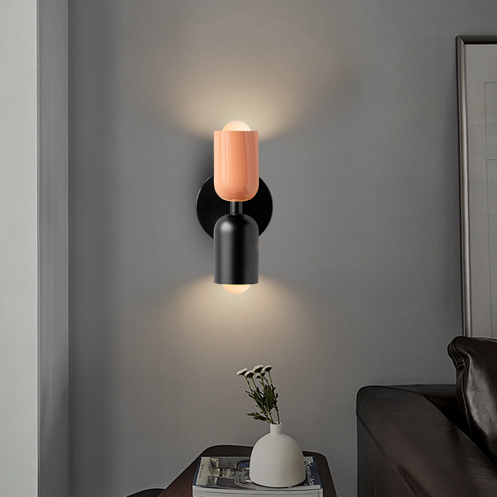 Bedroom Bedside Colorful Double-head Wall Lamp Cream-style Living Room Corridor Light