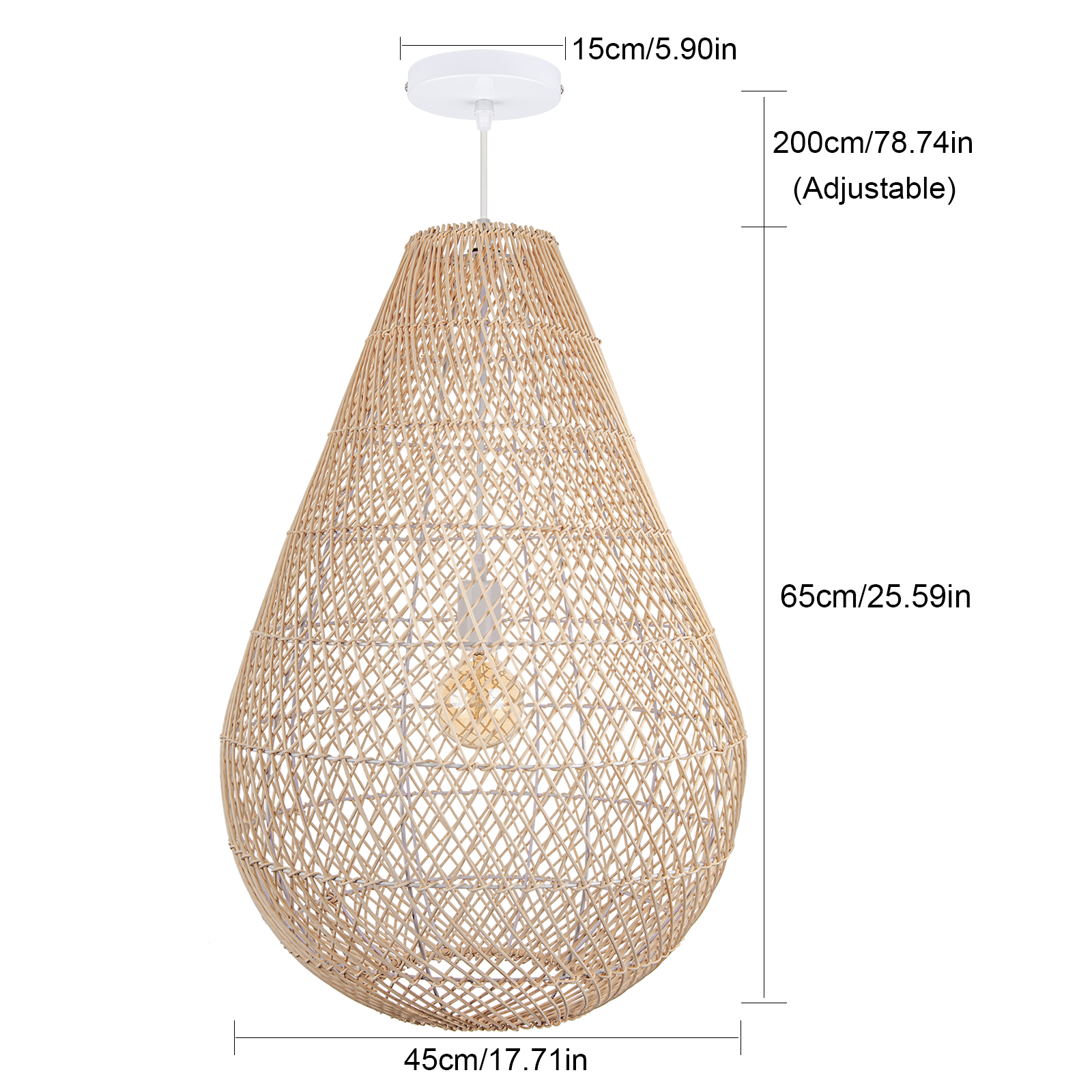 Staircase Living Room Rattan Pendant Lights Shade