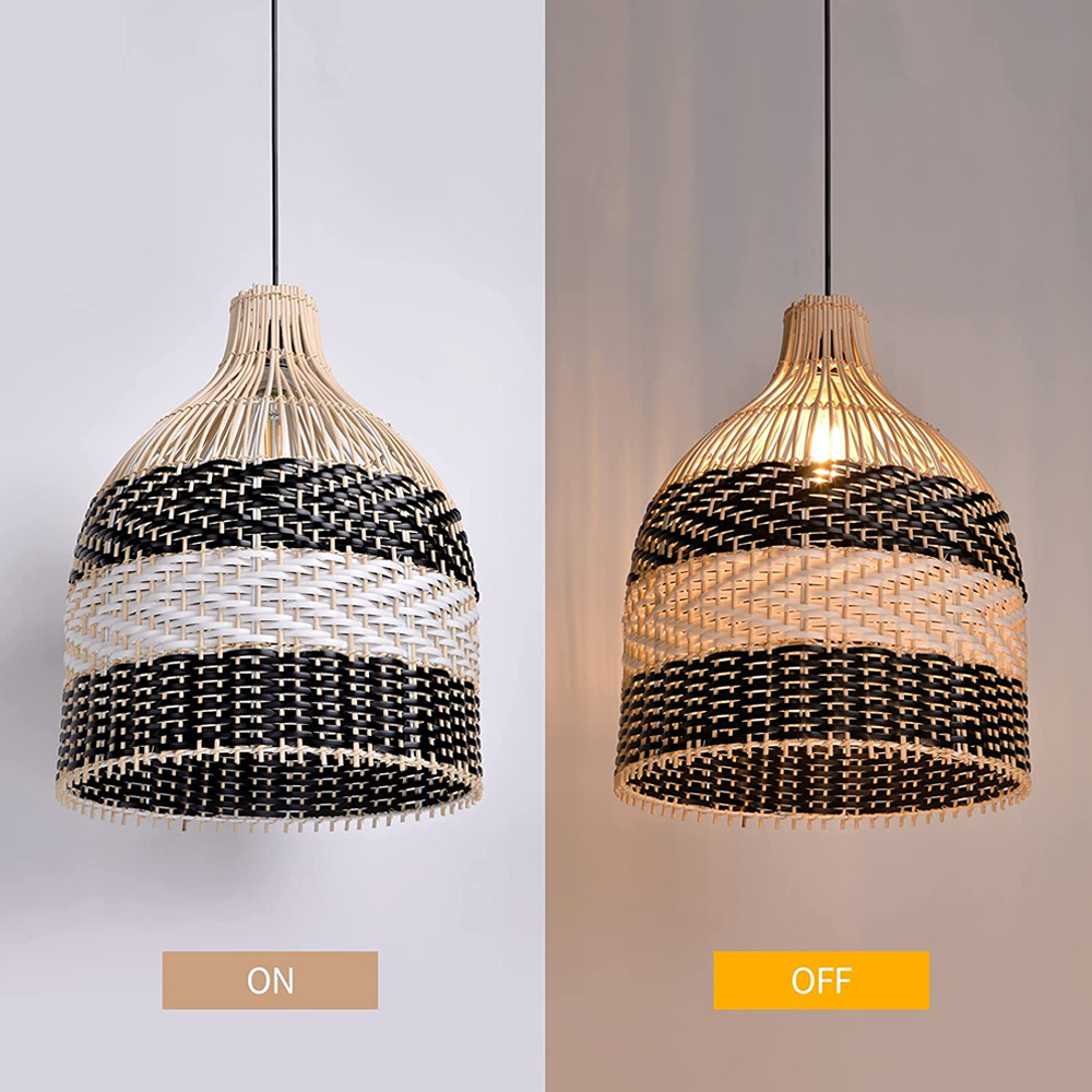 Tropical Black Rattan Chandelier for Restaurants Exotic Hand-Woven Decor