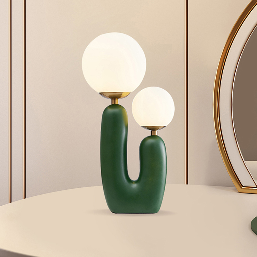 Retro Traditional Vintage Decorative Green Table Lamp for Livingroom Bedroom