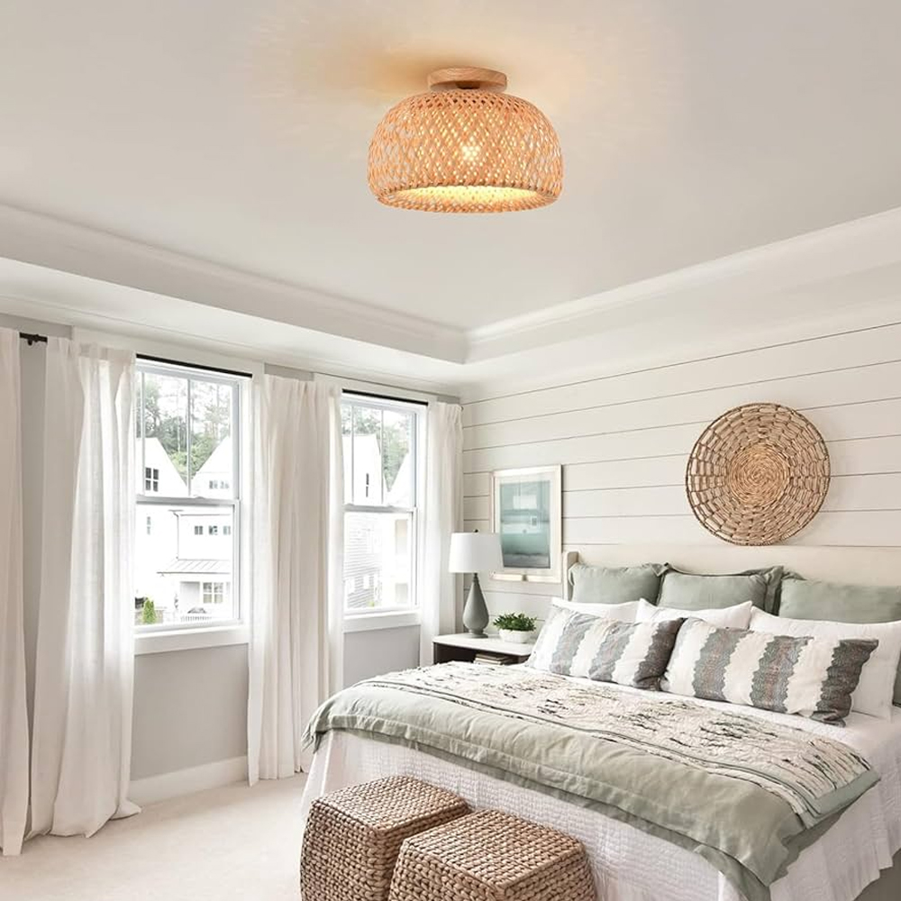 30cm Small Bamboo Ceiling Light for Entryway Balcony