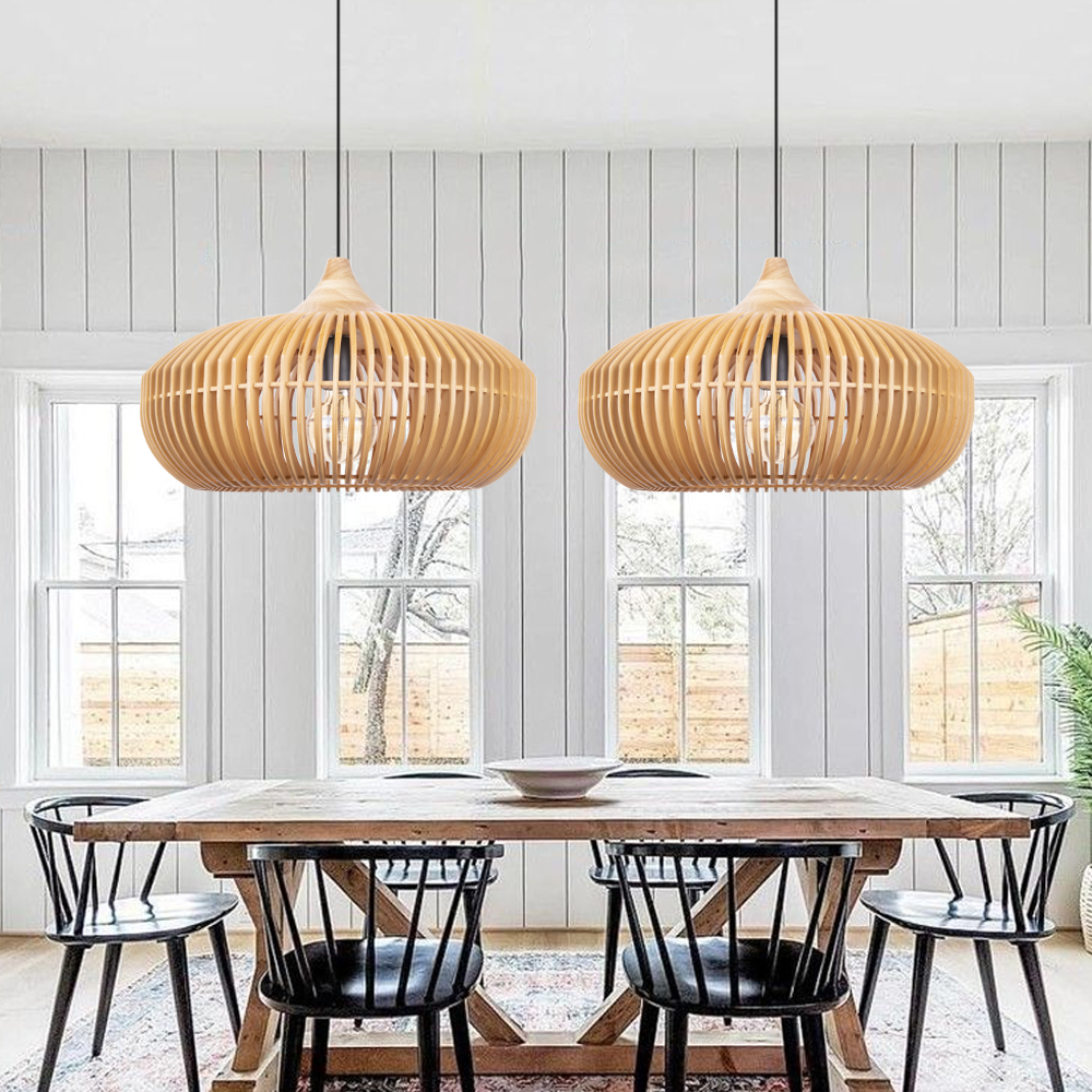 Restaurant Decor Wooden Pendant Lights
