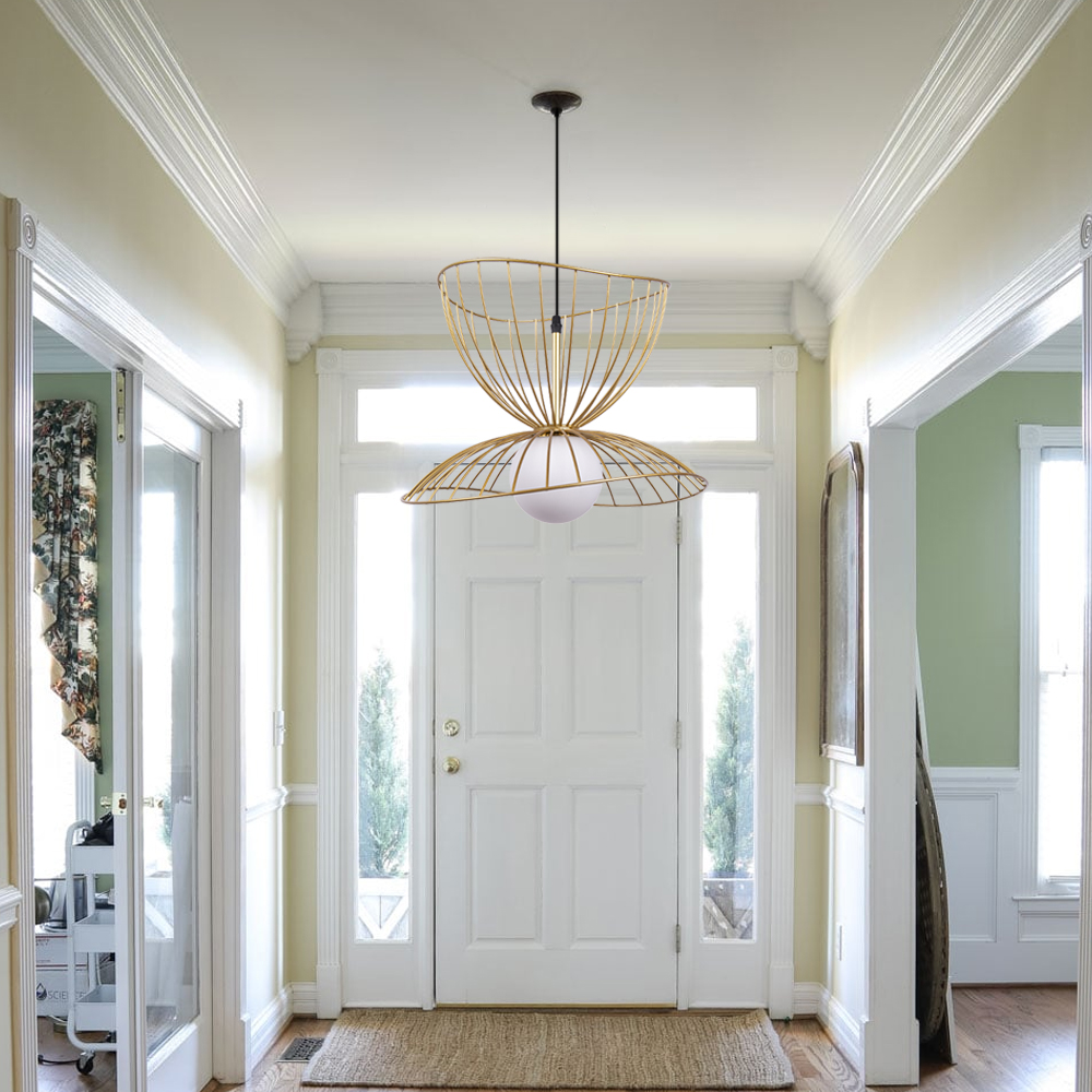 Nordic Entryway Metal Chandelier Gold Black Pendants