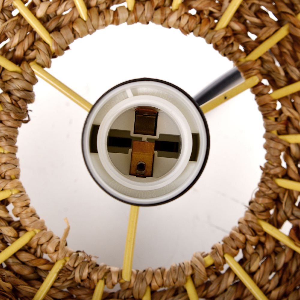 Round Ceiling Lamp Natural Home Decor Seagrass Pendant Light Shade