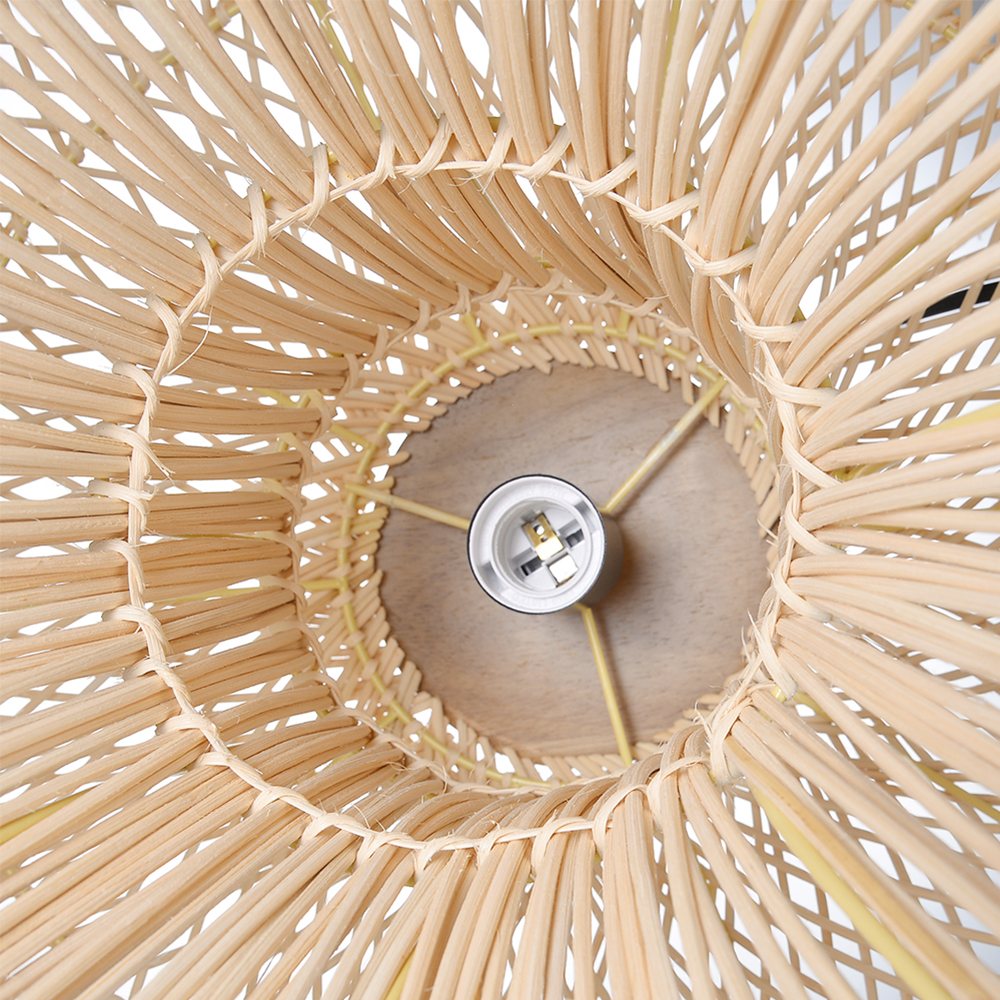 Wabi Sabi Style Retro Dining Room Chandelier Rattan Zen Pendant Light