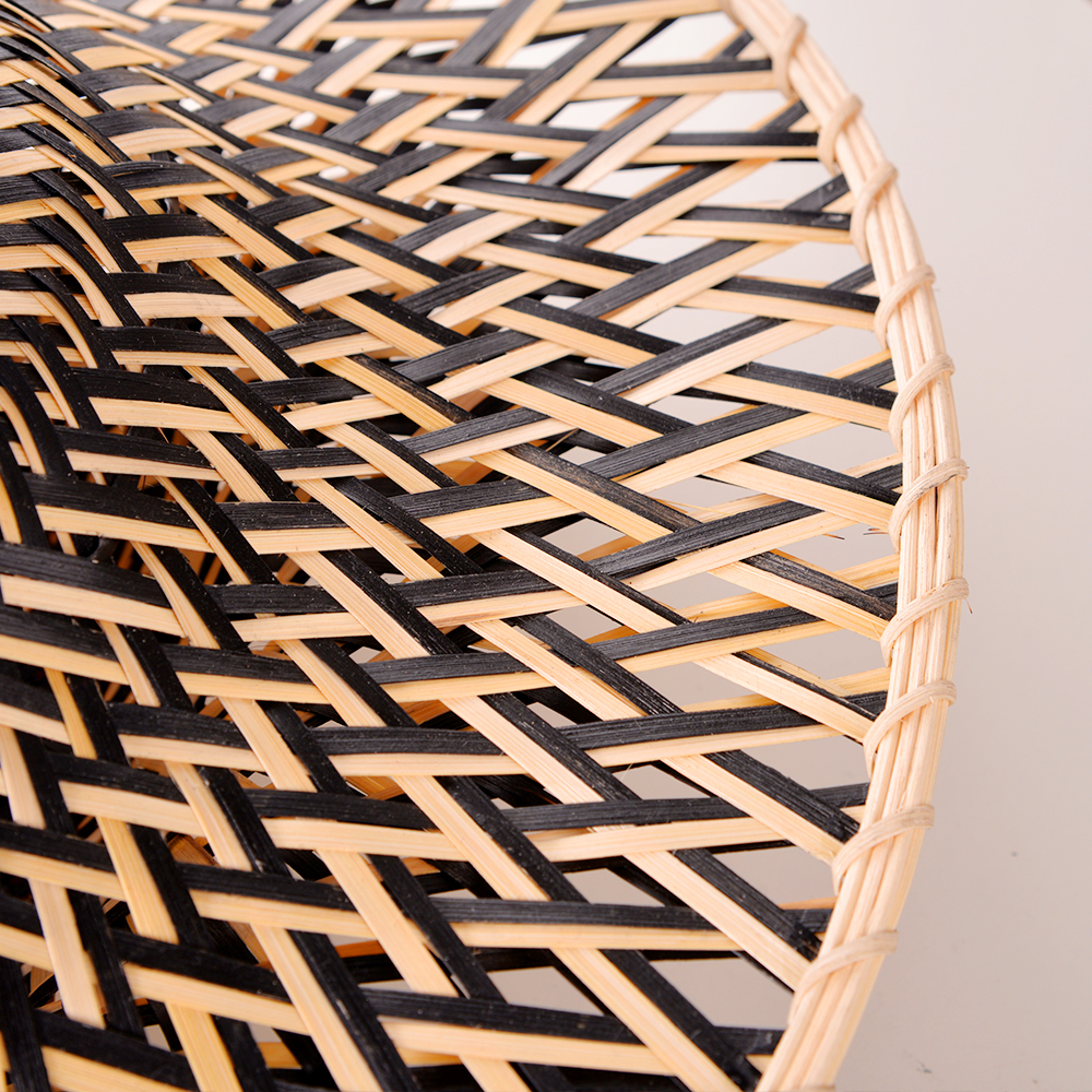 Handmade Black Bamboo Ceiling Light Flying Saucer Chandelier
