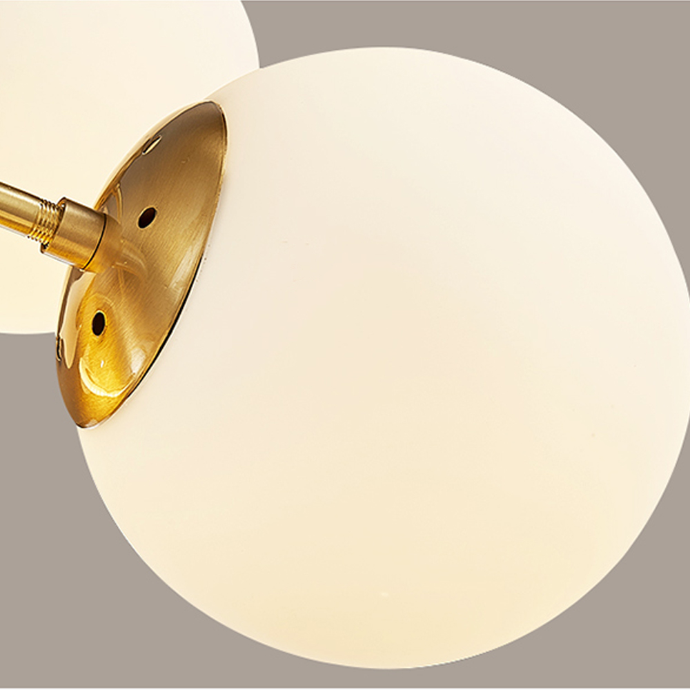 Nordic Modern Copper Chandelier Milky White Bubble Ceiling Light For Living Room Bedroom