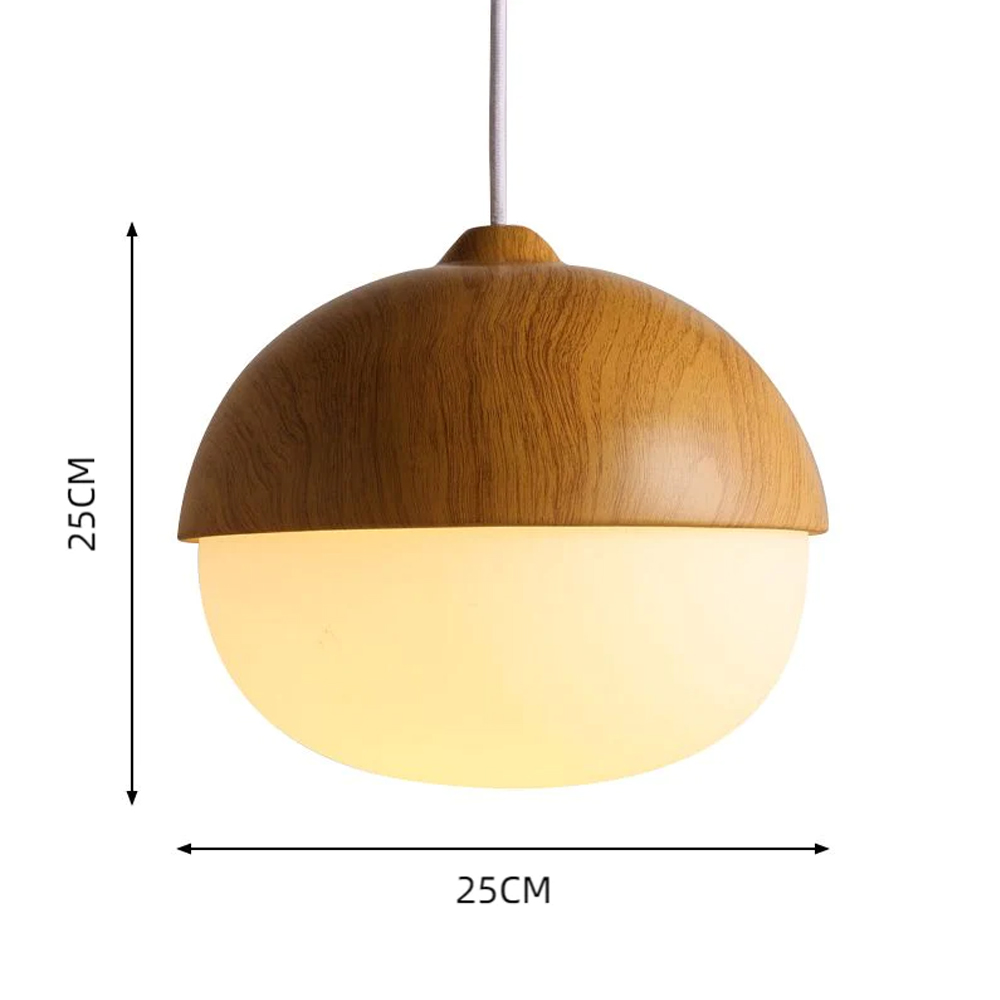 Handmade Wooden LED Hanging Lamp Nut Shaped Pendant Light