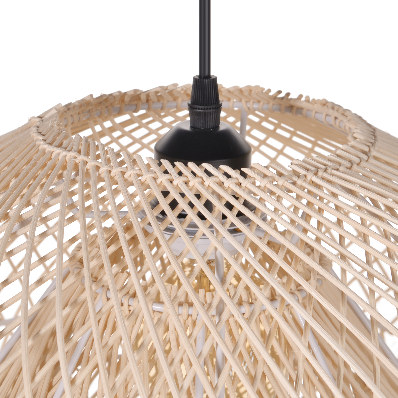 Handmade Wabi-Sabi Rattan Woven Dining Room Pendant Lamp Wicker Light Fixture