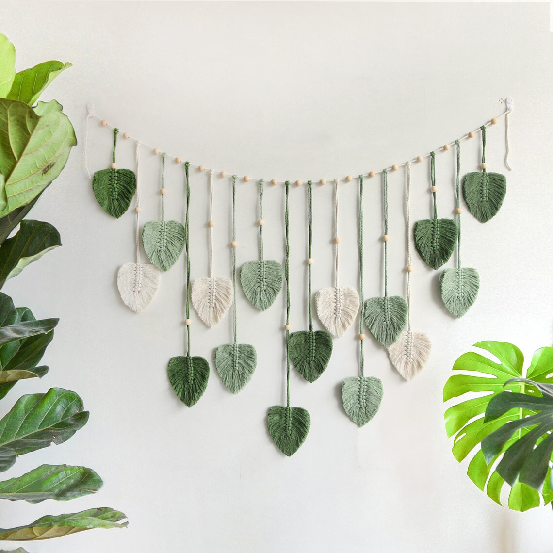 Bohemian Decorative Handwoven Leaf Tapestry Children's Room Background Tassel Wall Hanging