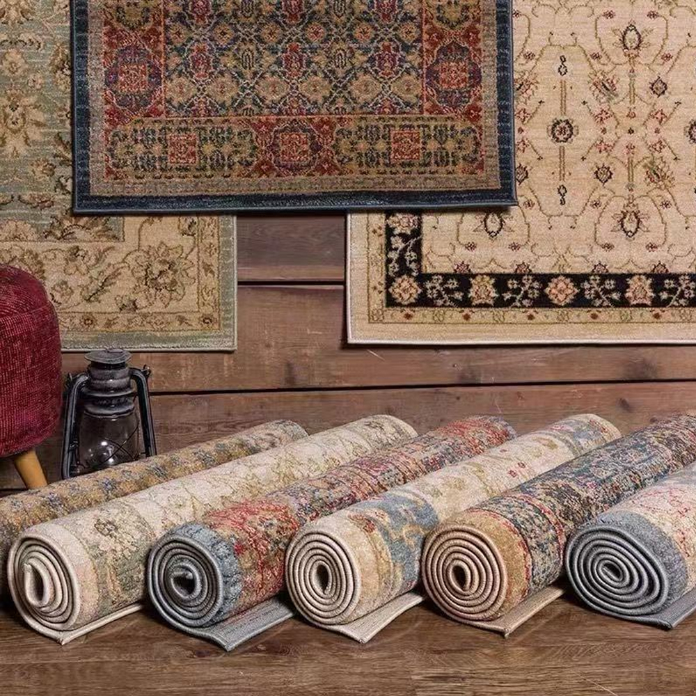 Thickened Imitation Cashmere Carpet Nordic Moroccan Living Room Blanket Ethnic Style American Retro Floor Mat