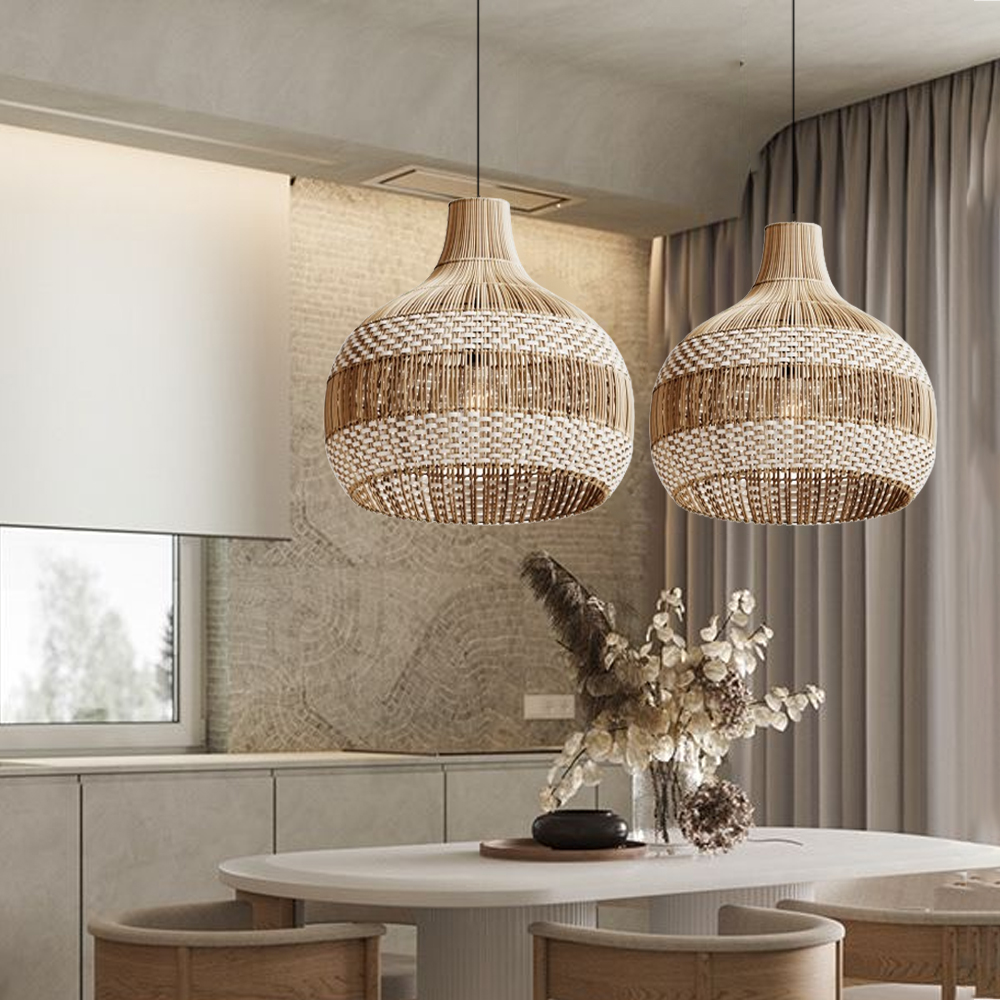 Dining Room Decor Rattan Pendant Lamp Kitchen Light Fixtures to Brighten Up Your Space