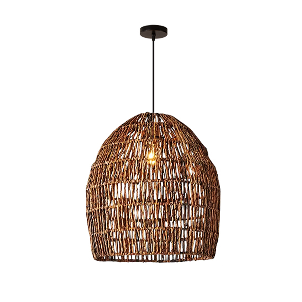 Japanese Rattan Pendant Light Kitchen Island Living Room Woven Chandelier