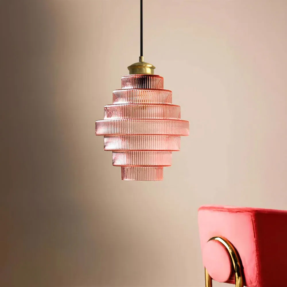 Medieval Antique Glass Pendant Light Entrance Corridor Decorative Lamp