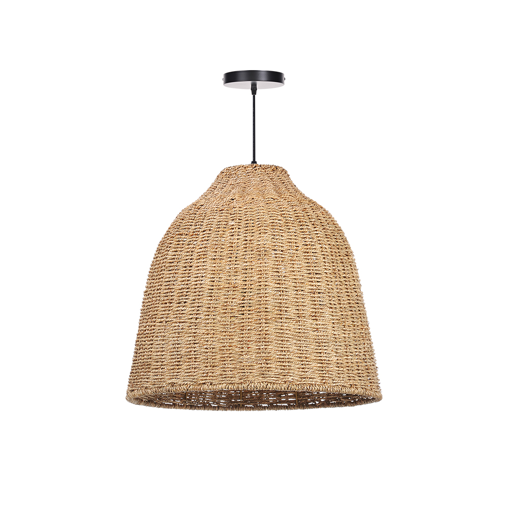 Handwoven Straw Rattan Pendant Light for Kitchen Island